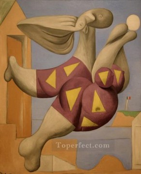  1932 Oil Painting - Baigneur avec un ballon de plage 1932 Cubists